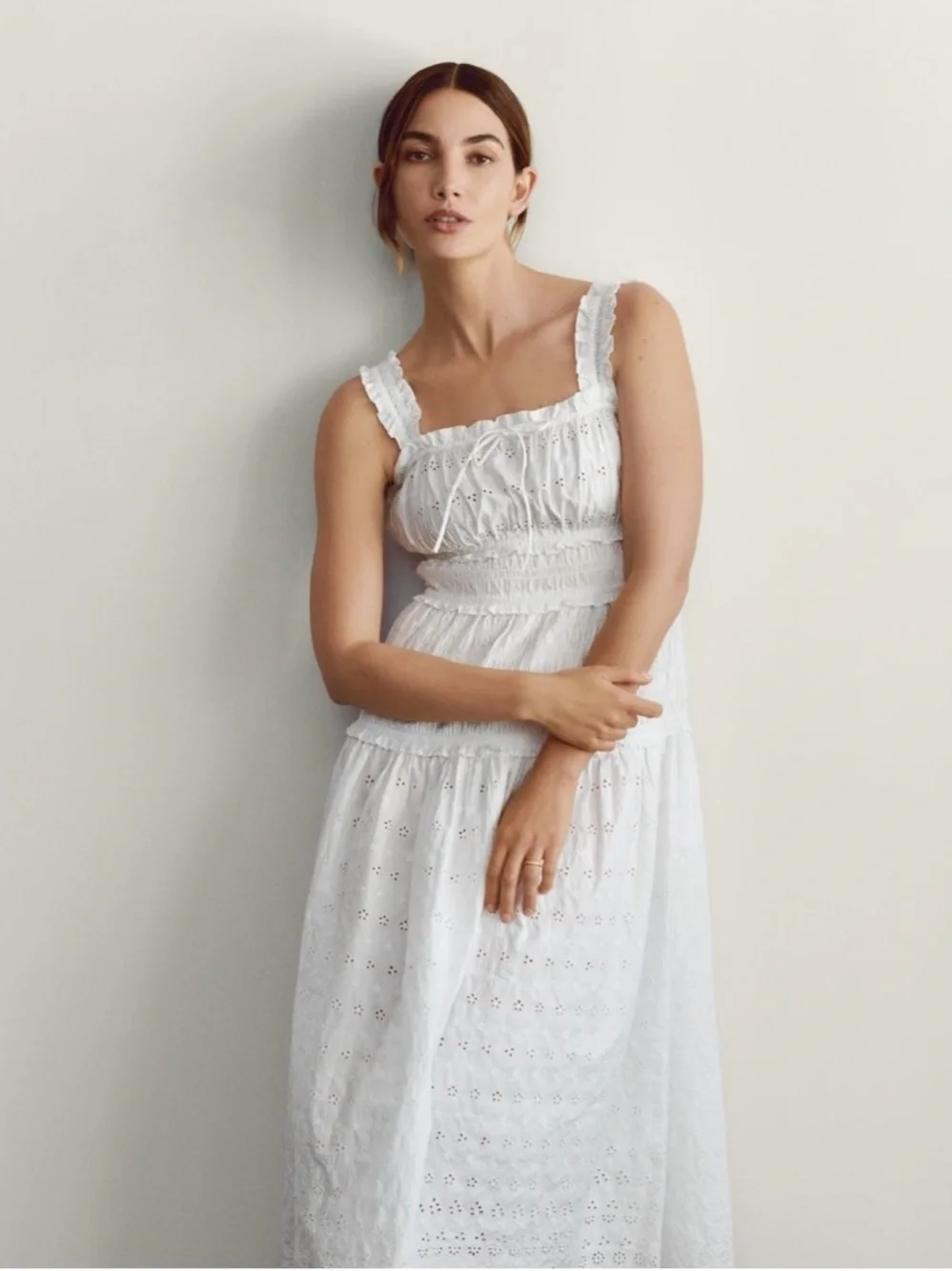 NWT DÔEN Eyelet Midi Dress XXS - Picture 6 of 8